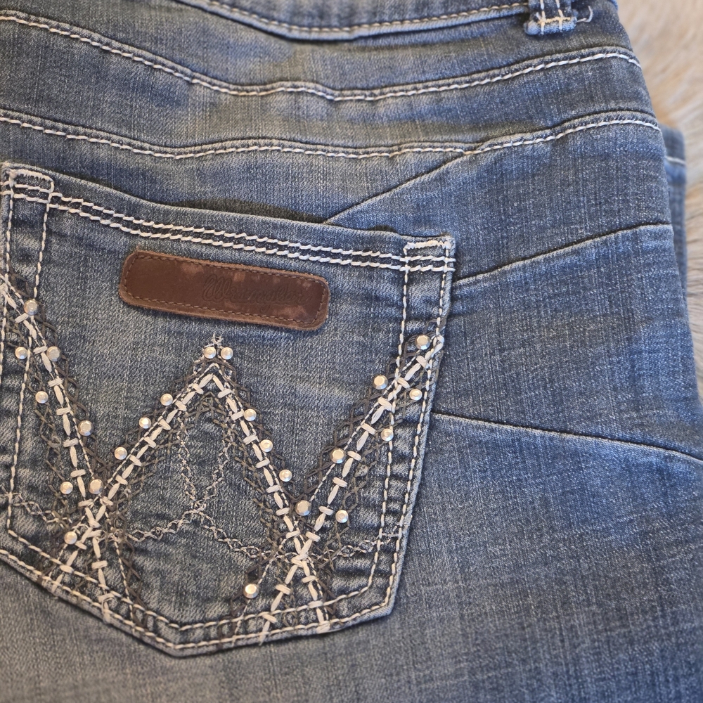 Wrangler Blue Jeans with Distinctive Embroidery